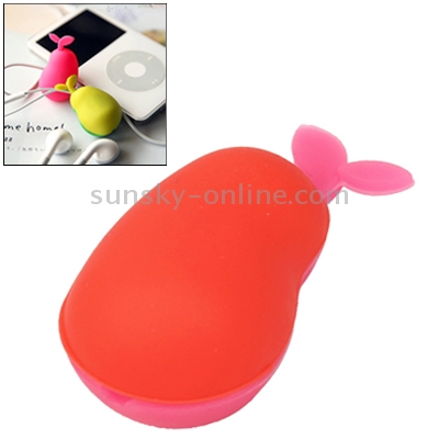 Cute Horsebean Shaped Soft Cable Winder Manager Wrap Device for Earphones Cable Cord(Red)