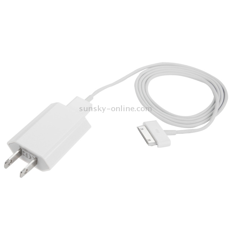1m 2 in 1 US Plug USB Charger with 30 Pin Data / Charging Cable 1m 2 in 1 US Plug USB Charger with 30 Pin Data / Charging Cable
