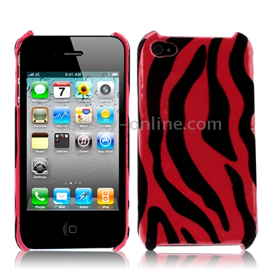 Zebra Texture Plastic Case for iPhone 4 & 4S / iPhone 4 (CDMA), Red Zebra Texture Plastic Case for iPhone 4 & 4S / iPhone 4 (CDMA), Red