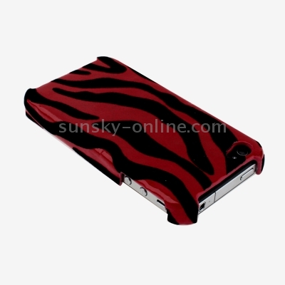 Zebra Texture Plastic Case for iPhone 4 & 4S / iPhone 4 (CDMA), Red Zebra Texture Plastic Case for iPhone 4 & 4S / iPhone 4 (CDMA), Red