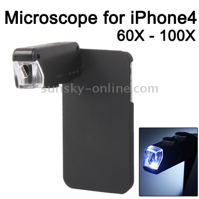 60X-100X Zoom Power Digital Microscope Lens with Back Cover for iPhone4 & 4S(Black) 60X-100X Zoom Power Digital Microscope Lens with Back Cover for iPhone4 & 4S(Black)