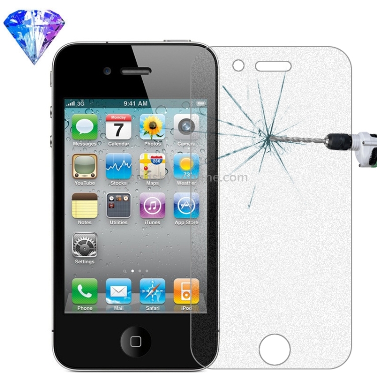 Silver Diamond 0.26mm 9H+ Surface Hardness 2.5D Explosion-proof Tempered Glass Film for iPhone 4 Silver Diamond 0.26mm 9H+ Surface Hardness 2.5D Explosion-proof Tempered Glass Film for iPhone 4