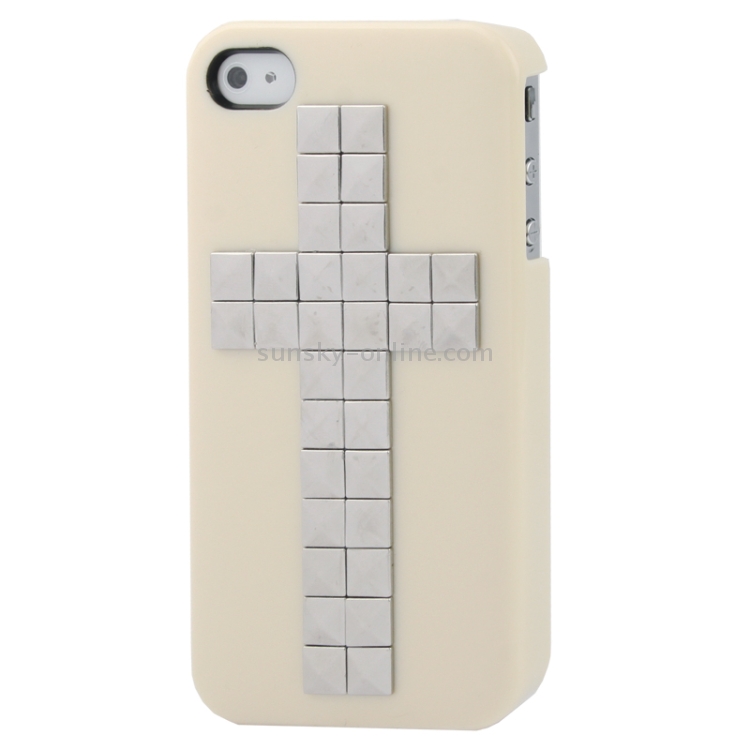 Silver Cross Rivet Plastic Protective Case for iPhone 4 & 4S (Light Yellow) Silver Cross Rivet Plastic Protective Case for iPhone 4 & 4S (Light Yellow)