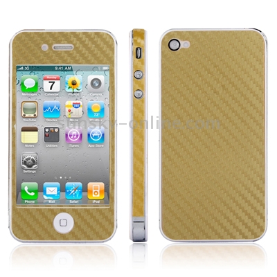 Full Housing Carbon Fiber Skin Sticker for iPhone 4S, Golden (Original Version) Full Housing Carbon Fiber Skin Sticker for iPhone 4S, Golden (Original Version)