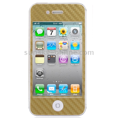 Full Housing Carbon Fiber Skin Sticker for iPhone 4S, Golden (Original Version) Full Housing Carbon Fiber Skin Sticker for iPhone 4S, Golden (Original Version)