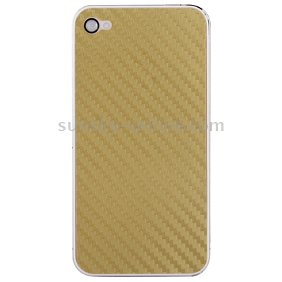 Full Housing Carbon Fiber Skin Sticker for iPhone 4S, Golden (Original Version) Full Housing Carbon Fiber Skin Sticker for iPhone 4S, Golden (Original Version)