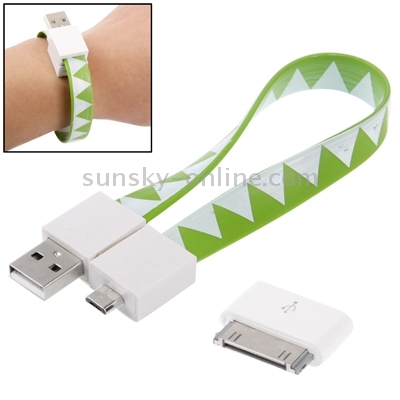 24cm 2 in 1 Geometric Figure Noodle Bracelet Style Micro USB to USB Sync Data Charging Cable + 30 Pin Adaptor 24cm 2 in 1 Geometric Figure Noodle Bracelet Style Micro USB to USB Sync Data Charging Cable + 30 Pin Adaptor