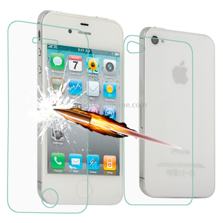 0.3mm 2 in 1 Ultra-thin Explosion-proof Tempered Front + Back Glass Film for iPhone 4 & 4S 0.3mm 2 in 1 Ultra-thin Explosion-proof Tempered Front + Back Glass Film for iPhone 4 & 4S
