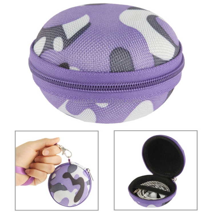 Camouflage Style Carrying Bag Box with Lanyard for Headphone / Earphone (Light Purple) Camouflage Style Carrying Bag Box with Lanyard for Headphone / Earphone (Light Purple)