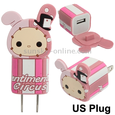 Cute Rabbit Style US Socket Plug USB Charger for iPhone 6 & 6 Plus, iPhone 5, iPhone 4 & 4S(Pink) Cute Rabbit Style US Socket Plug USB Charger for iPhone 6 & 6 Plus, iPhone 5, iPhone 4 & 4S(Pink)
