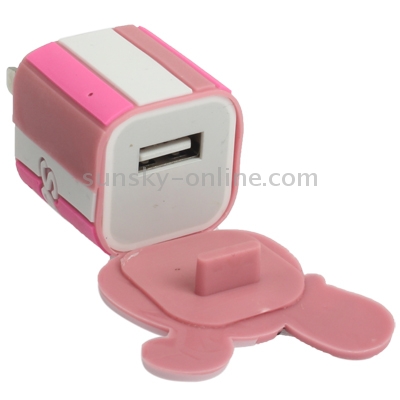 Cute Rabbit Style US Socket Plug USB Charger for iPhone 6 & 6 Plus, iPhone 5, iPhone 4 & 4S(Pink) Cute Rabbit Style US Socket Plug USB Charger for iPhone 6 & 6 Plus, iPhone 5, iPhone 4 & 4S(Pink)