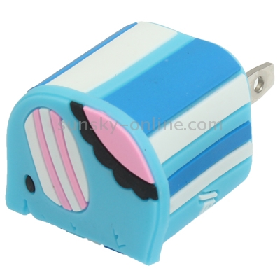 Cute Elephant Style US Socket Plug USB Charger for iPhone 6 & 6 Plus, iPhone 5, iPhone 4 & 4S(Blue) Cute Elephant Style US Socket Plug USB Charger for iPhone 6 & 6 Plus, iPhone 5, iPhone 4 & 4S(Blue)