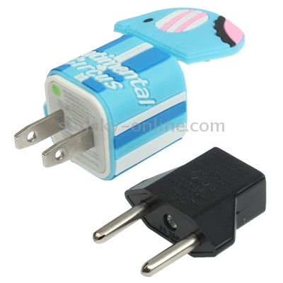 Cute Elephant Style US Socket Plug USB Charger for iPhone 6 & 6 Plus, iPhone 5, iPhone 4 & 4S(Blue) Cute Elephant Style US Socket Plug USB Charger for iPhone 6 & 6 Plus, iPhone 5, iPhone 4 & 4S(Blue)