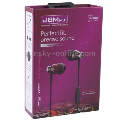 JBM MJ900 In Ear Headphones with Mic and Answer / Reject Button JBM MJ900 In Ear Headphones with Mic and Answer / Reject Button