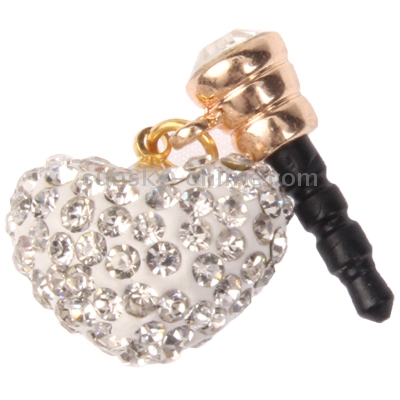 Heart Design Earphones Anti-dust 3.5mm Plug Ear Cap with Rhinestones for iPhone 4S / 4 / iPod / iPad (White) Heart Design Earphones Anti-dust 3.5mm Plug Ear Cap with Rhinestones for iPhone 4S / 4 / iPod / iPad (White)