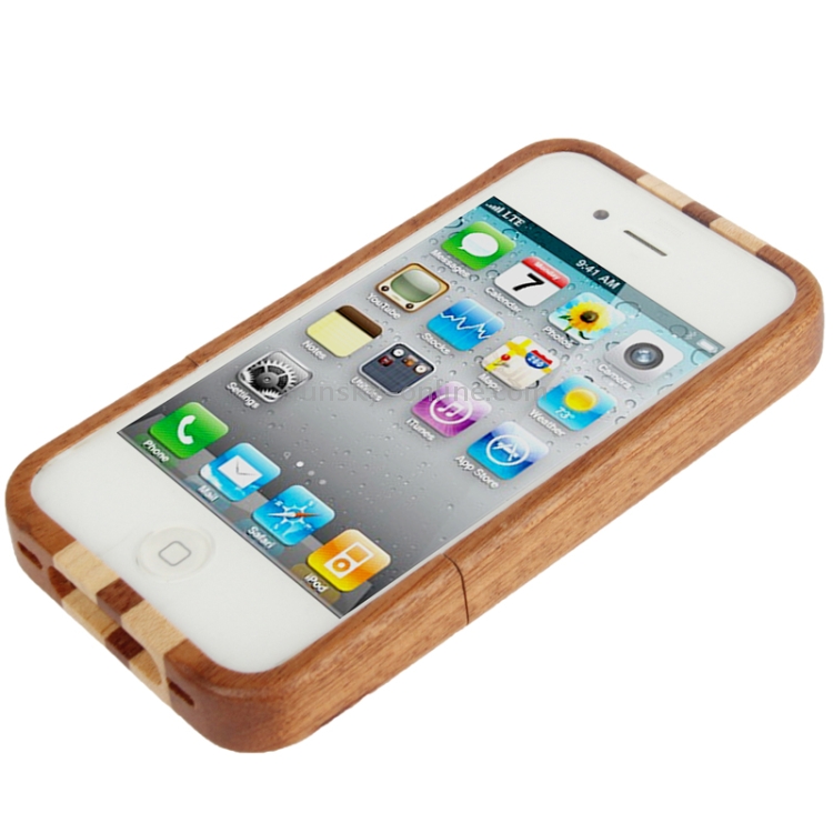 2-Stripe Pattern Detachable Wood Material Case for iPhone 4 & 4S 2-Stripe Pattern Detachable Wood Material Case for iPhone 4 & 4S
