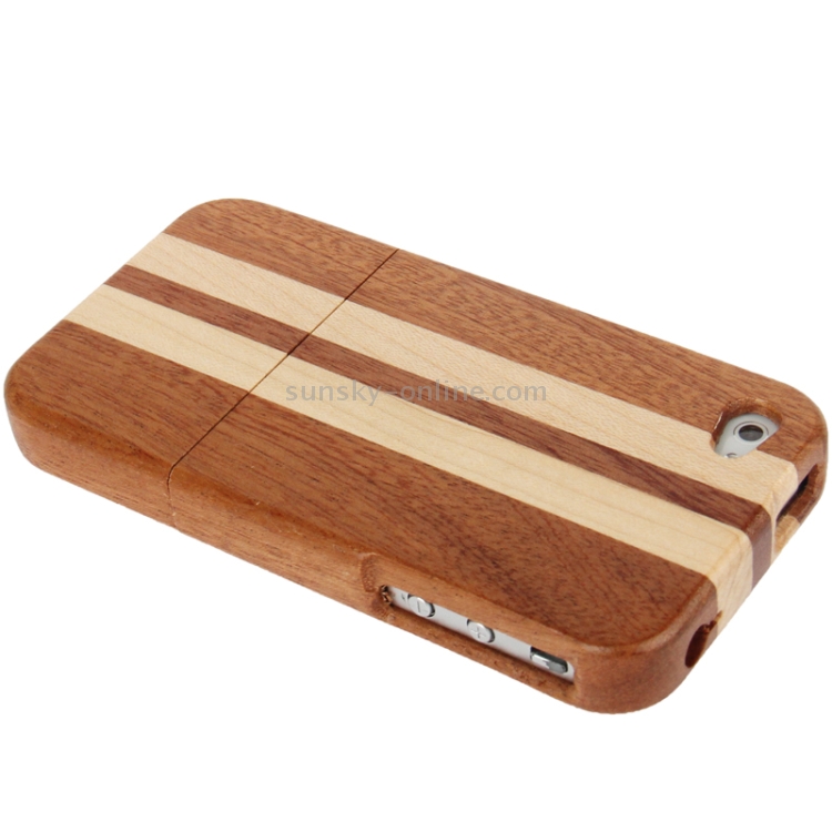 2-Stripe Pattern Detachable Wood Material Case for iPhone 4 & 4S 2-Stripe Pattern Detachable Wood Material Case for iPhone 4 & 4S