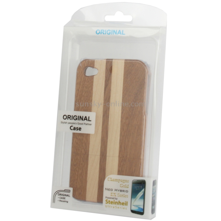 2-Stripe Pattern Detachable Wood Material Case for iPhone 4 & 4S 2-Stripe Pattern Detachable Wood Material Case for iPhone 4 & 4S