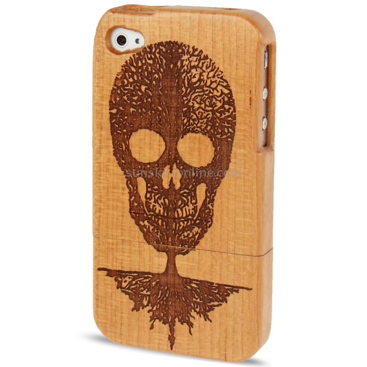 Woodcarving Skull Pattern Detachable Wood Material Case for iPhone 4 & 4S Woodcarving Skull Pattern Detachable Wood Material Case for iPhone 4 & 4S