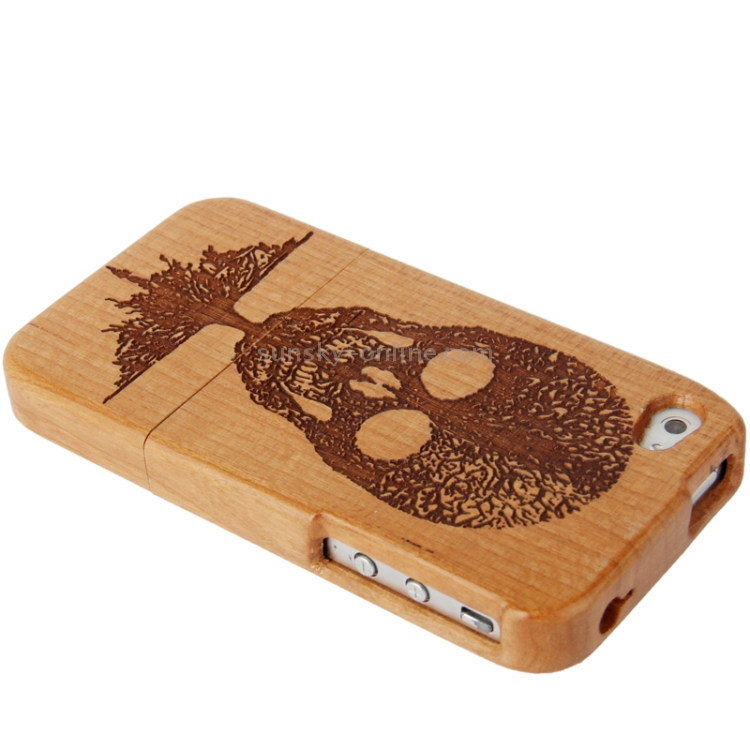 Woodcarving Skull Pattern Detachable Wood Material Case for iPhone 4 & 4S Woodcarving Skull Pattern Detachable Wood Material Case for iPhone 4 & 4S