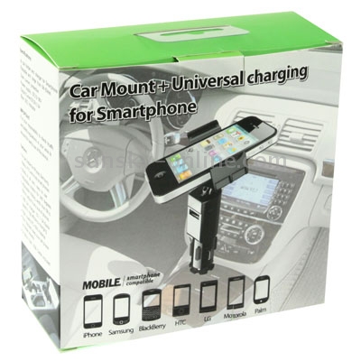 Universal Car Mount with 5V / 1.5A USB Charger for iPhone 4 & 4S / 3GS / Galaxy S III / i9300 / Smart Phone, Support 360 Degree Rotation, Width: 58-85mm(Black) Universal Car Mount with 5V / 1.5A USB Charger for iPhone 4 & 4S / 3GS / Galaxy S III / i9300 / Smart Phone, Support 360 Degree Rotation, Width: 58-85mm(Black)