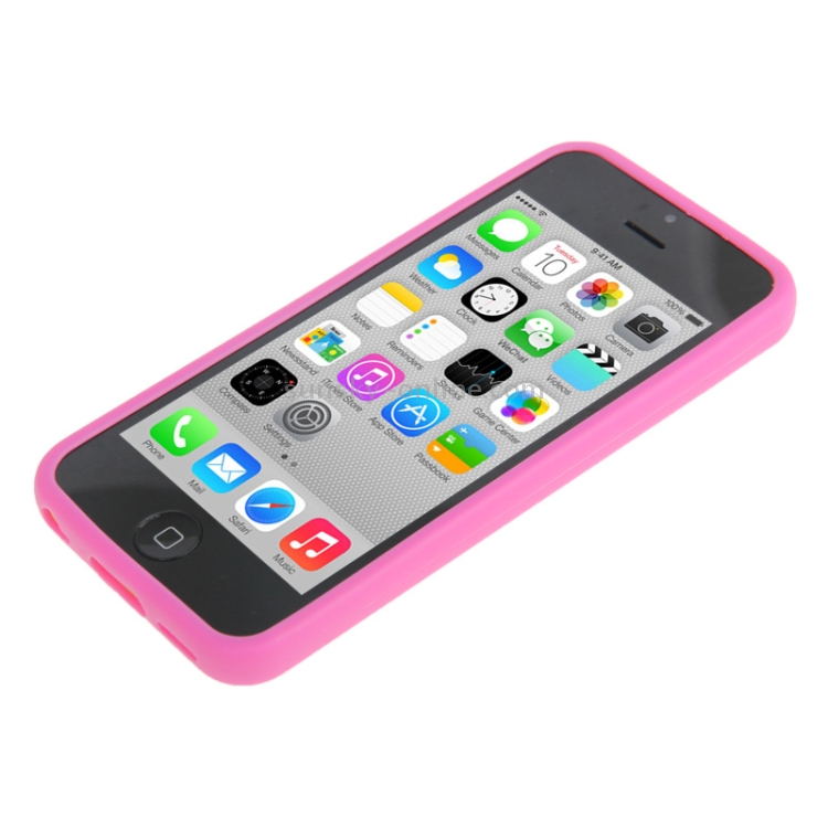 Transparent Plastic + TPU Frame Case for iPhone 5C(Magenta) Transparent Plastic + TPU Frame Case for iPhone 5C(Magenta)