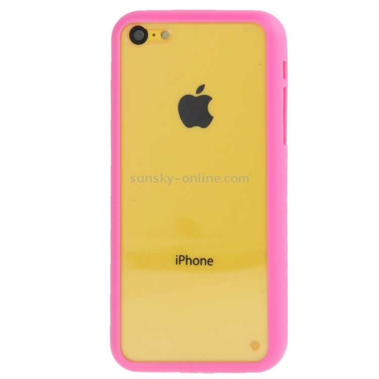 Transparent Plastic + TPU Frame Case for iPhone 5C(Magenta) Transparent Plastic + TPU Frame Case for iPhone 5C(Magenta)
