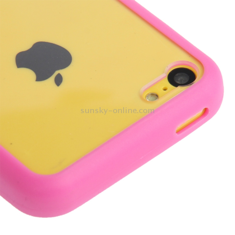 Transparent Plastic + TPU Frame Case for iPhone 5C(Magenta) Transparent Plastic + TPU Frame Case for iPhone 5C(Magenta)