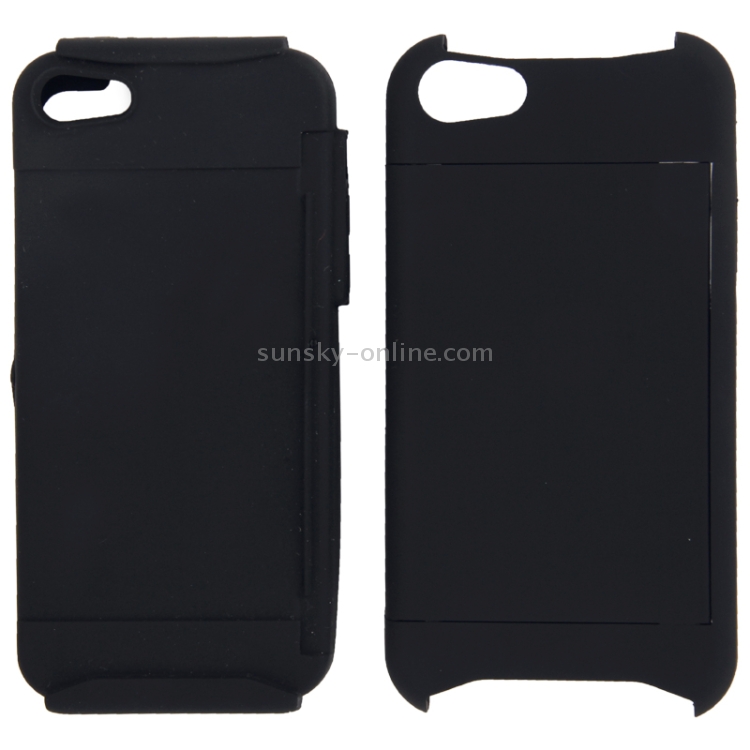 Silicone + Plastic Combination Case with Holder for iPhone 5C(Black) Silicone + Plastic Combination Case with Holder for iPhone 5C(Black)