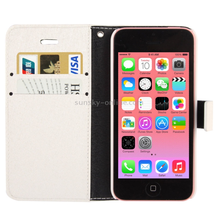2-color Series Silver Hairline Texture Leather Case with Credit Card Slot & Holder & Lanyard for iPhone 5C(Black) 2-color Series Silver Hairline Texture Leather Case with Credit Card Slot & Holder & Lanyard for iPhone 5C(Black)