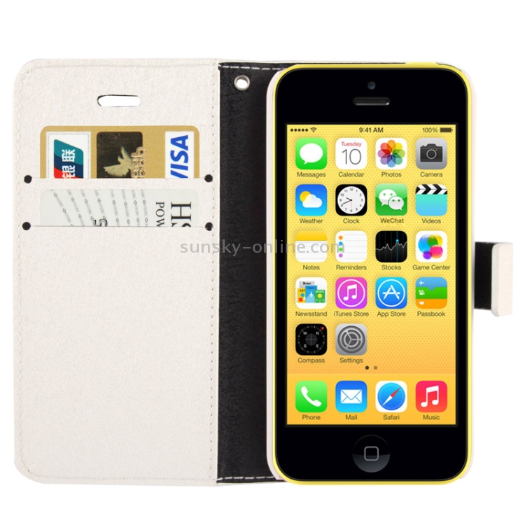 2-color Series Silver Hairline Texture Leather Case with Credit Card Slot & Holder & Lanyard for iPhone 5C(Black) 2-color Series Silver Hairline Texture Leather Case with Credit Card Slot & Holder & Lanyard for iPhone 5C(Black)