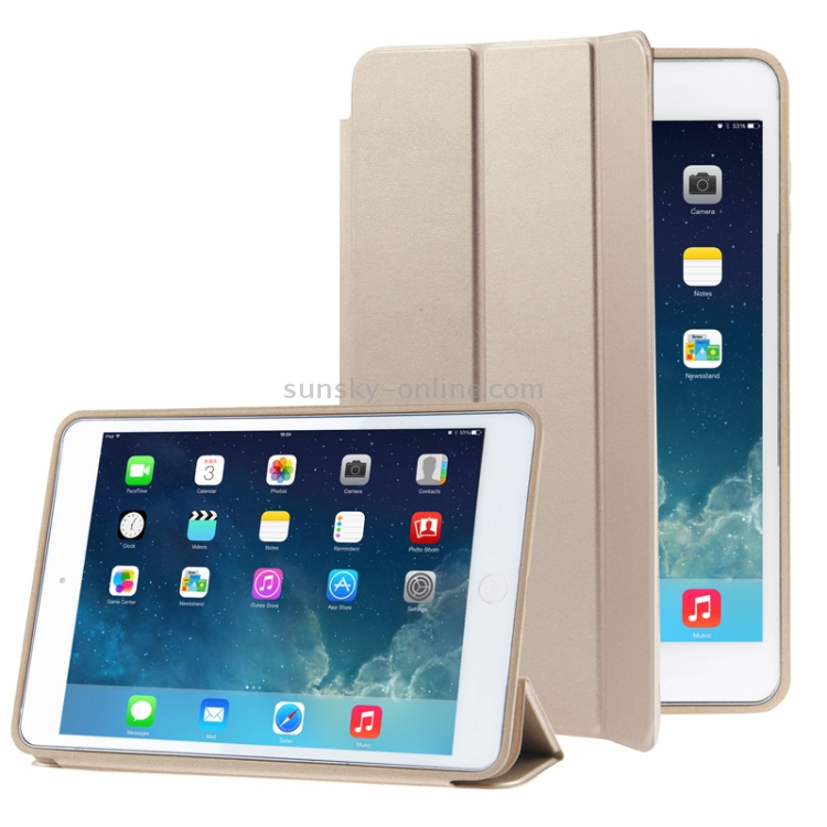 3-folding Naturally Treated Leather Smart Case with Sleep / Wake-up Function & Holder for iPad Air 3-folding Naturally Treated Leather Smart Case with Sleep / Wake-up Function & Holder for iPad Air