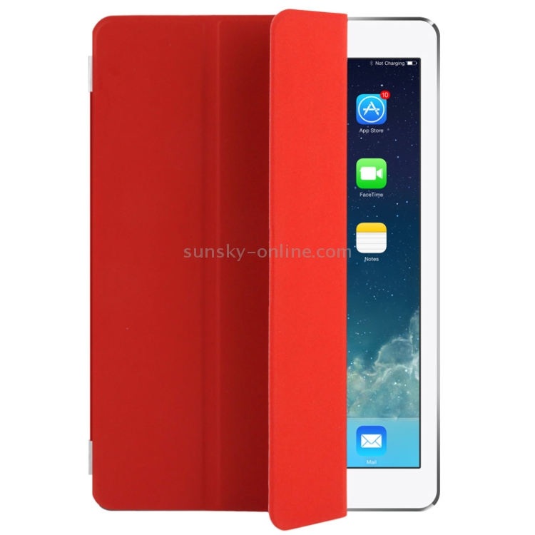 Single Side 3-Folding Polyurethane Smart Cover for iPad Air / iPad Air 2(Red) Single Side 3-Folding Polyurethane Smart Cover for iPad Air / iPad Air 2(Red)