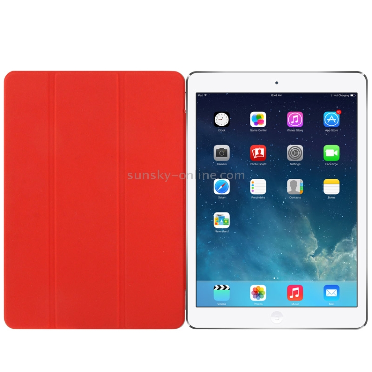 Single Side 3-Folding Polyurethane Smart Cover for iPad Air / iPad Air 2(Red) Single Side 3-Folding Polyurethane Smart Cover for iPad Air / iPad Air 2(Red)