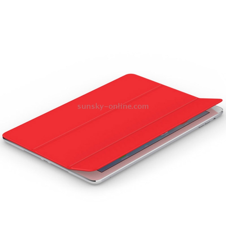 Single Side 3-Folding Polyurethane Smart Cover for iPad Air / iPad Air 2(Red) Single Side 3-Folding Polyurethane Smart Cover for iPad Air / iPad Air 2(Red)
