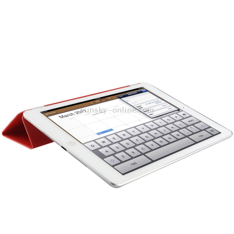 Single Side 3-Folding Polyurethane Smart Cover for iPad Air / iPad Air 2(Red) Single Side 3-Folding Polyurethane Smart Cover for iPad Air / iPad Air 2(Red)