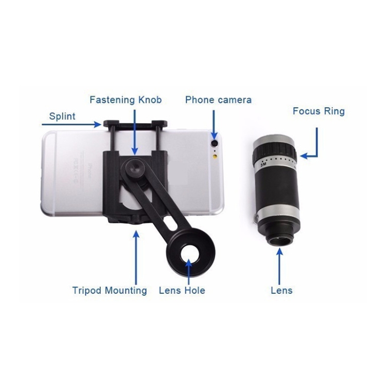 8X Universal Zoom Telescope Lens with Tripod 8X Universal Zoom Telescope Lens with Tripod