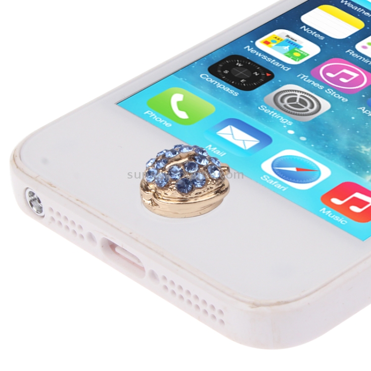Apple Style Metal & Diamond Home Botton Sticker for iPad / iTouch / iPhone(Blue) Apple Style Metal & Diamond Home Botton Sticker for iPad / iTouch / iPhone(Blue)