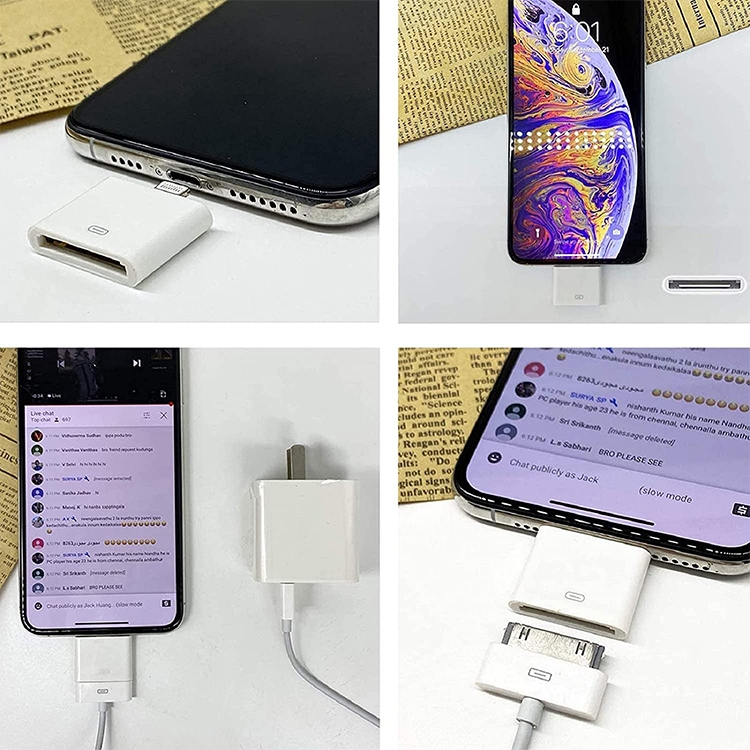 30 Pin Female to 8 Pin Male Adapter for iPhone(Black) - 5