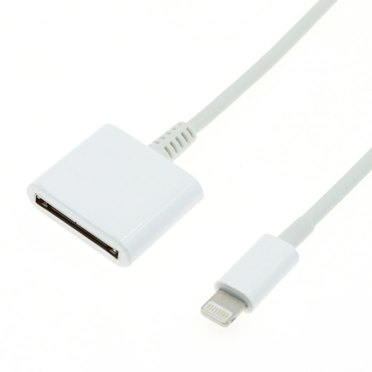 8 Pin Male to 30 Pin Female Sync Data Cable Adapter, Cable Length: 14cm(White) 8 Pin Male to 30 Pin Female Sync Data Cable Adapter, Cable Length: 14cm(White)