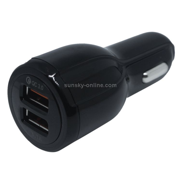 LZ-681 Round QC3.0 USB + 3.1A USB Interface Car Charger(Black) LZ-681 Round QC3.0 USB + 3.1A USB Interface Car Charger(Black)
