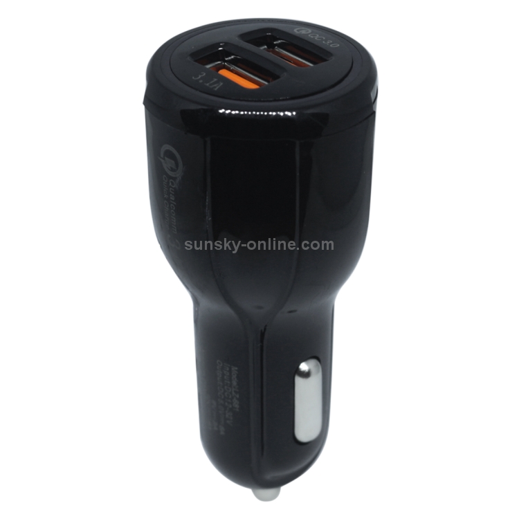 LZ-681 Round QC3.0 USB + 3.1A USB Interface Car Charger(Black) LZ-681 Round QC3.0 USB + 3.1A USB Interface Car Charger(Black)