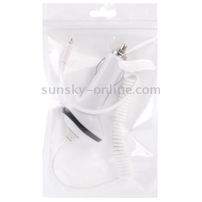 5V 1A 8-pin Car Charger Coiled Cable for iPhone 5 / iPod touch, White (Cable Length: 3.8cm~120cm ,only comptible 5G)(White) 5V 1A 8-pin Car Charger Coiled Cable for iPhone 5 / iPod touch, White (Cable Length: 3.8cm~120cm ,only comptible 5G)(White)