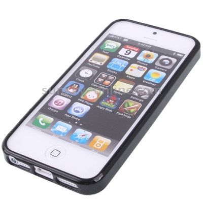 Translucent Frosted Plastic Protective Case with TPU Frame for iPhone 5 (Black) Translucent Frosted Plastic Protective Case with TPU Frame for iPhone 5 (Black)