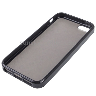 Translucent Frosted Plastic Protective Case with TPU Frame for iPhone 5 (Black) Translucent Frosted Plastic Protective Case with TPU Frame for iPhone 5 (Black)