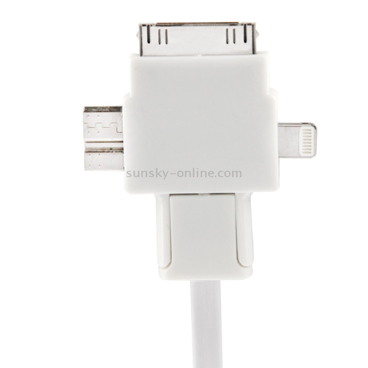 1m 4 in 1 8 Pin + iPhone 30 Pin + Micro USB 3.0 + Micro USB Noodle Style Data Sync Charging TPE Cable 1m 4 in 1 8 Pin + iPhone 30 Pin + Micro USB 3.0 + Micro USB Noodle Style Data Sync Charging TPE Cable