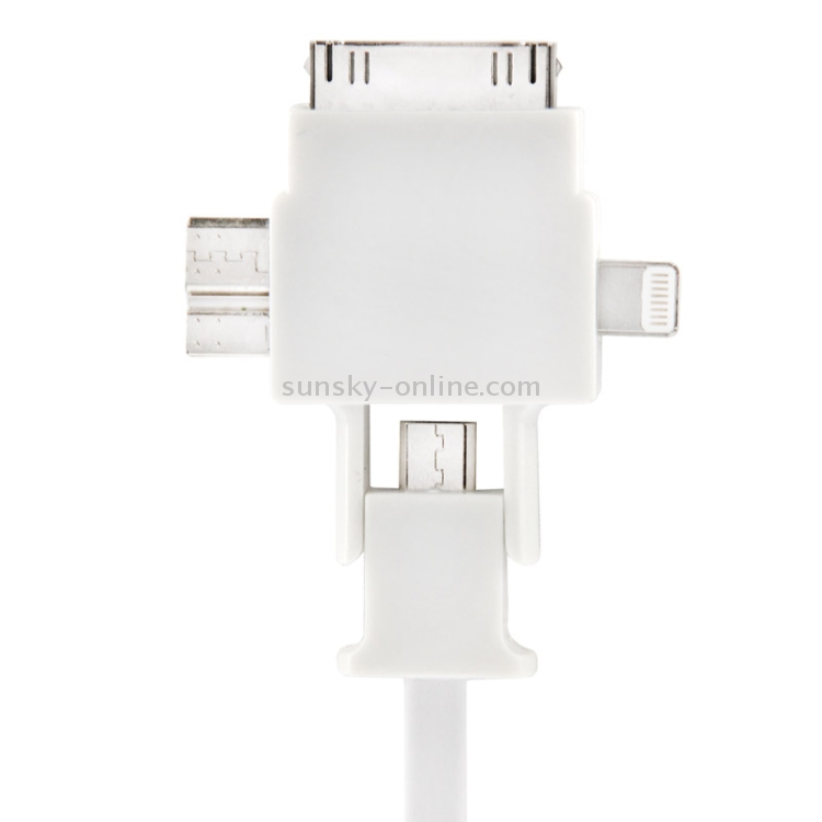 1m 4 in 1 8 Pin + iPhone 30 Pin + Micro USB 3.0 + Micro USB Noodle Style Data Sync Charging TPE Cable 1m 4 in 1 8 Pin + iPhone 30 Pin + Micro USB 3.0 + Micro USB Noodle Style Data Sync Charging TPE Cable