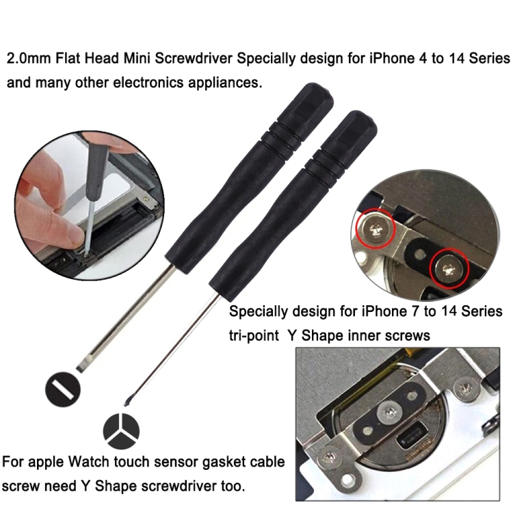10 in 1 Repair Kits (4 x Screwdriver + 2 x Teardown Rods + 1 x Chuck + 2 x Triangle on Thick Slices + Eject Pin) - 3
