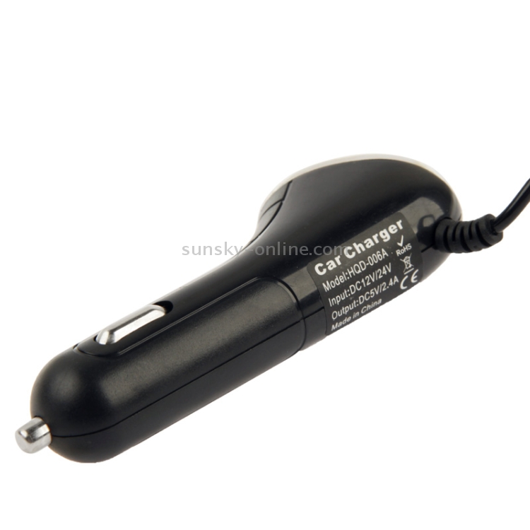 5V 2.4A Car Charger Coiled Cable for iPhone 5 & 5C & 5S (Black) 5V 2.4A Car Charger Coiled Cable for iPhone 5 & 5C & 5S (Black)