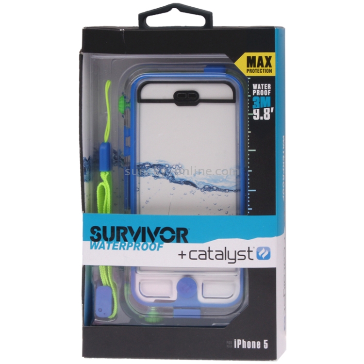 Waterproof Case + Catalyst Transparent Shell Submersible for iPhone 5 & 5s & SE(Blue) Waterproof Case + Catalyst Transparent Shell Submersible for iPhone 5 & 5s & SE(Blue)